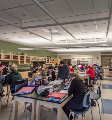 Updated science labs envisioned for the school.