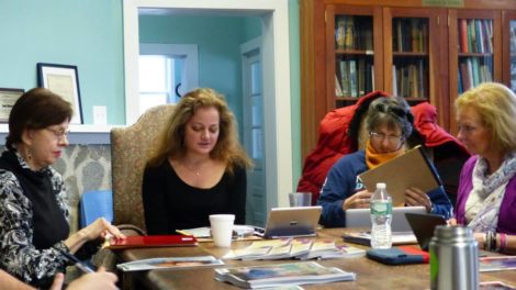 Berkshire Magazine edtior Anastasia Stanmeyer leads a writing workshop at the Otis Library. Photo: Sandra Walker.