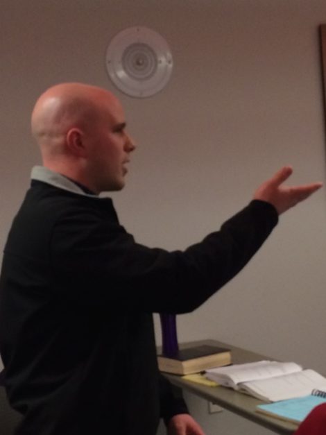Great Barrington Fire Chief Charles Burger addressing the Selectboard and Finance Committee last week.