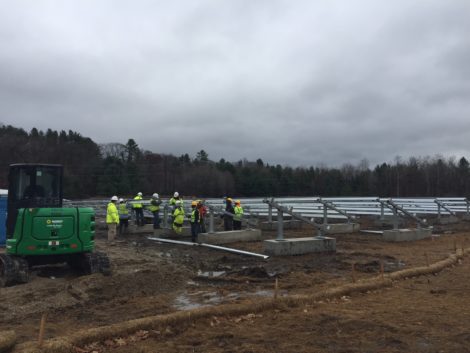 Solar panels have been installed on the brownfield site adjacent to the Rising Paper mill in Housatonic.