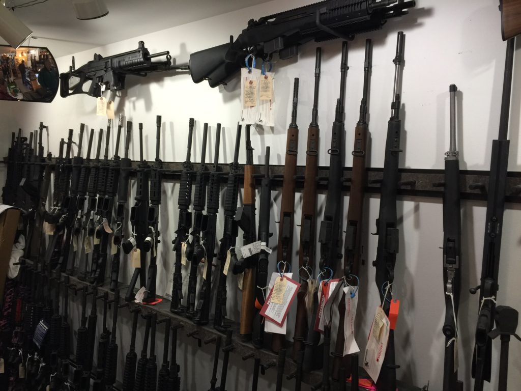 Semi automatic firearms used for hunting and competition. It is some of these guns that can be modified by terrorists to increase firepower. The New York Times advises some of these varieties be outlawed. Photo: heather Bellow