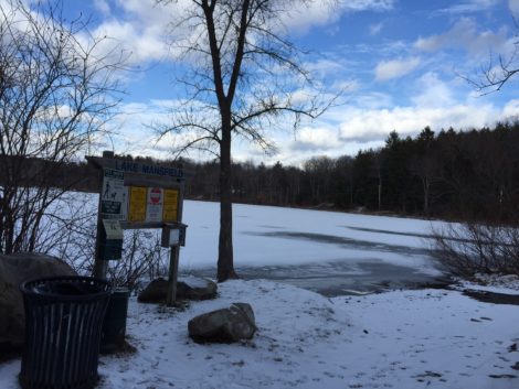 The boat launch at Lake Mansfield, at the south end of the lake.