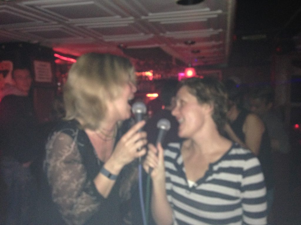 Thursday night at Rumpy's, with the karaoke club.