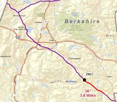 Map of the proposed extension of Tennessee Gas pipeline into Connecticut.
