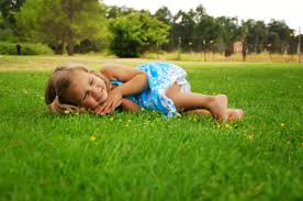 child on lawn
