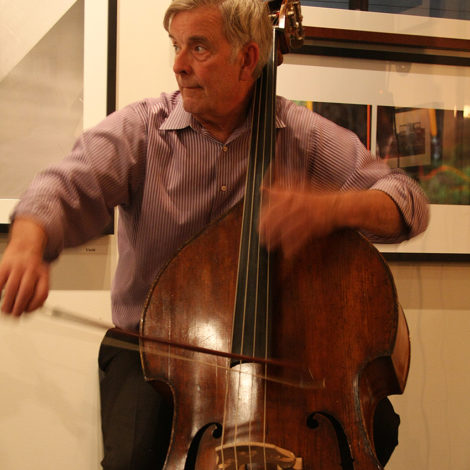 Larry Wolfe on bass, during the Frame performance. Photo: David Edwards