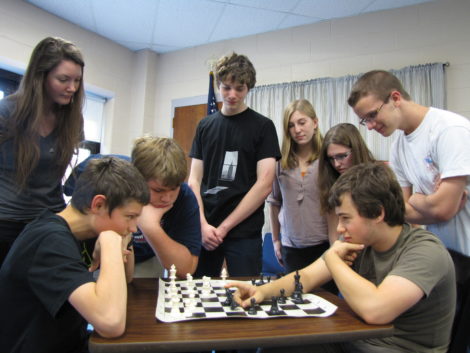A chess match at Mt. Everett Regional High School in Sheffield.