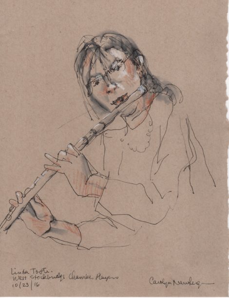 Flutist Linda Toote. Illustration: Carolyn Newberger