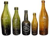 Antique spirit bottles.