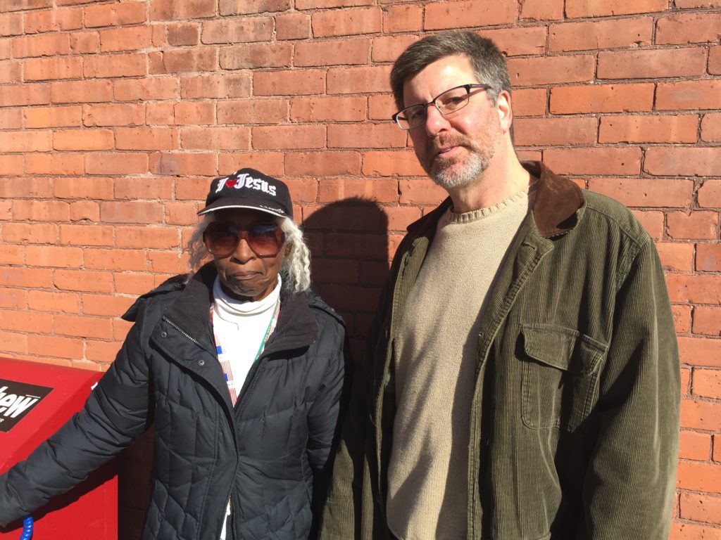 Fran O’Neill lives across from the church and was a congregant for 50 years. She spoke to Ed Abrahams about fixing up the historic church building, and now the church is on its way to restoration. Photo: Heather Bellow