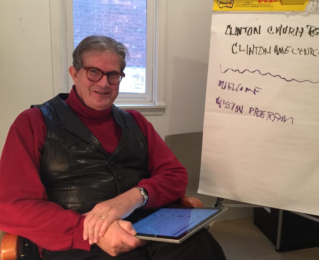 Seasoned fundraiser Philip Deely is helping to pull money together to purchase the church building and begin to renovate it. He is working out off office space in downtown Great Barrington donated by Richard Stanley. Photo: Heather Bellow