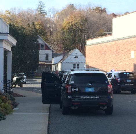 Police cars in front of Berkshire Bank on Wednesday, Nov. 2. Photo: Ed Abrahams