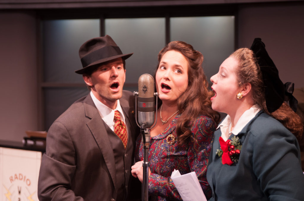 Ryan Winkles, Sarah Taylor and Jennie M. Jadow perform in Shakespeare & Company's "It's a Wonderful Life: A Live Radio Play," which will begin its run with a benefit performance on Saturday, Dec. 10. Photo: Enrico Spada