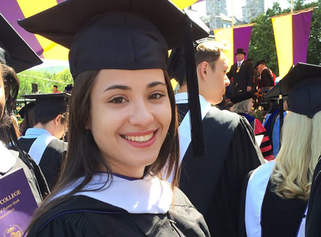 Diala Issam Al Masri at her 2015 Williams College commencement ceremony.