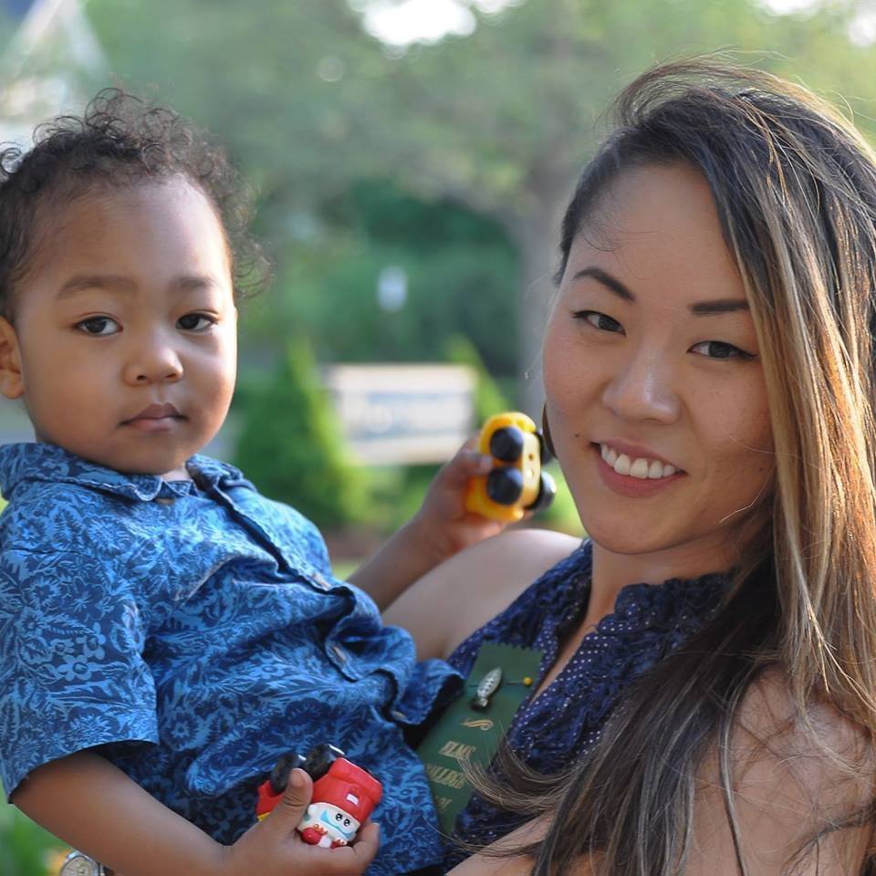 Helen Moon with her nephew.