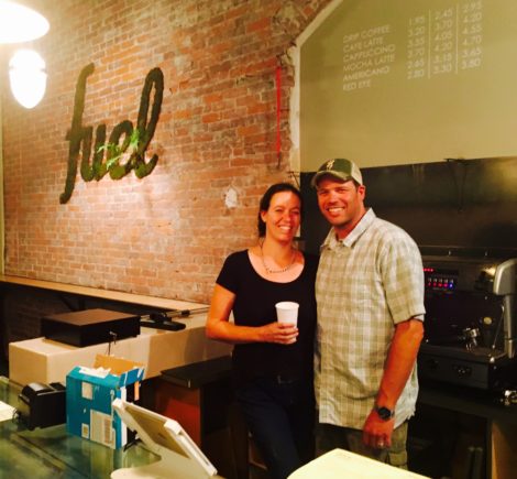 Robin and Will Curletti, in their newly opened coffeeshop. Photo: Michael Thomas