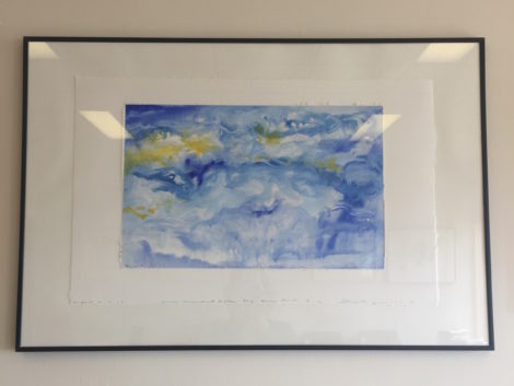 Artwork by multimedia artist Karen Dolmanisth from her Western Massachusetts Hilltown Sky Water Series is currently on view at the Claire Teague Senior Center in Great Barrington (see item below).