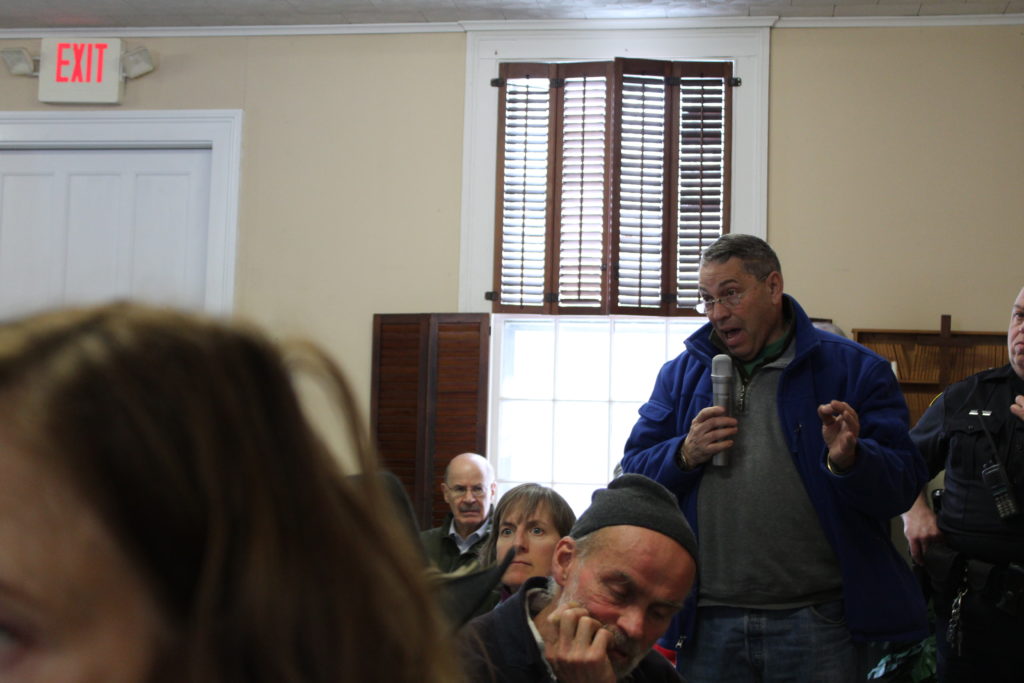 Egremont resident Steve Cohen requests information on providing Internet service to low-income residents at an April meeting of the Egremont Board of Selectmen. Photo: Terry Cowgill