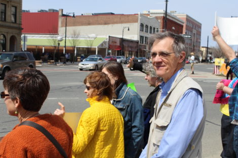 Michael Wise, at right, chairman of the Great Barrington Democratic Town Committee. Photo: Terry Cowgill