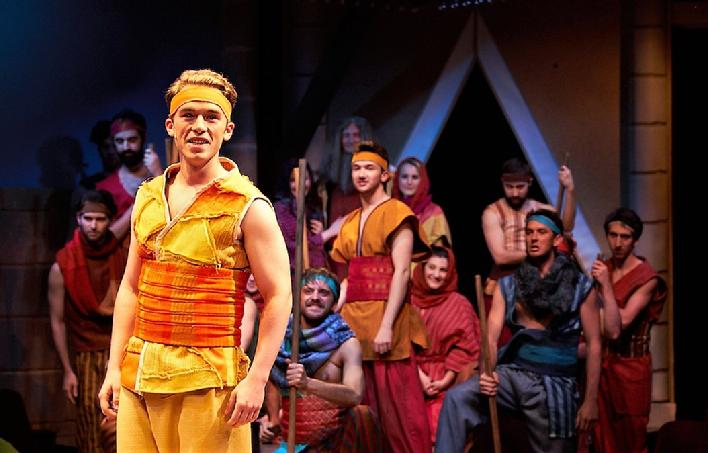 Alex Carr as Joseph with his brothers and their wives. Photo: Neal Kowalsky