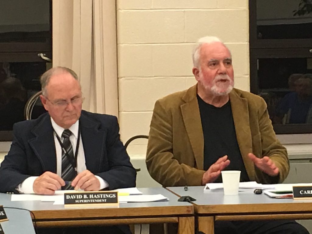 Southern Berkshire Regional School District Superintendent David Hastings, left, and school committee Chairman Carl Stewart.