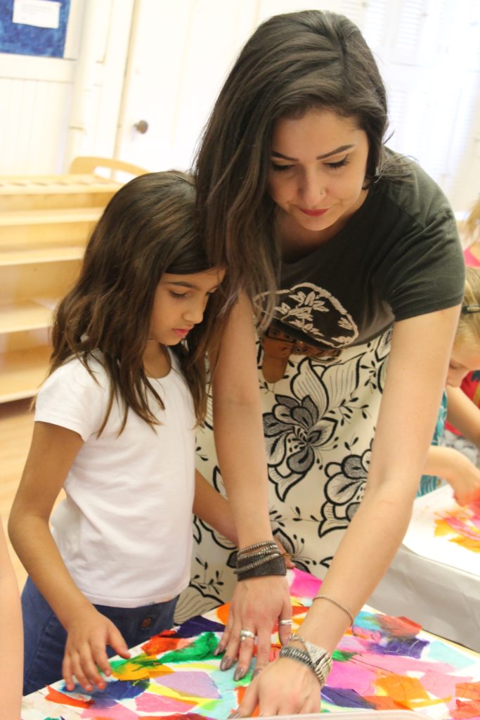 Brielle Rizzotti with a student at IS183 Art School of the Berkshires. Photo courtesy IS183 Art School of the Berkshires