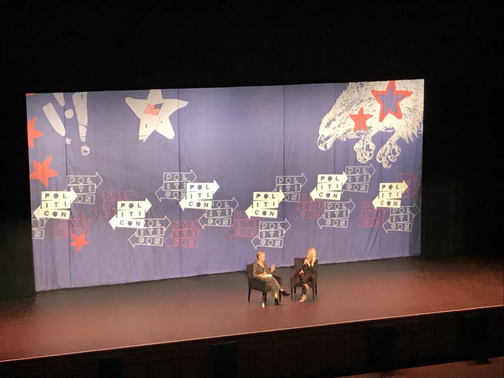 A discussion between Chelsea Handler, right, and Tomi Lahren. Photo: Victor Feldman