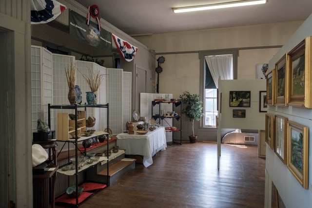 A view of the Richmond-West Stockbridge Artists' Guild exhibit at the West Stockbridge 1854 Town Hall. Photo: David Edgecomb