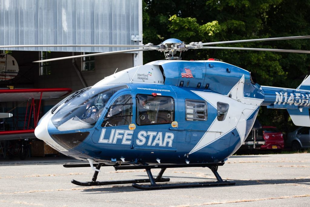 A helicopter offers rides for participants at the 2015 Bike-N-Fly event. Photo: Rolfe Tessem