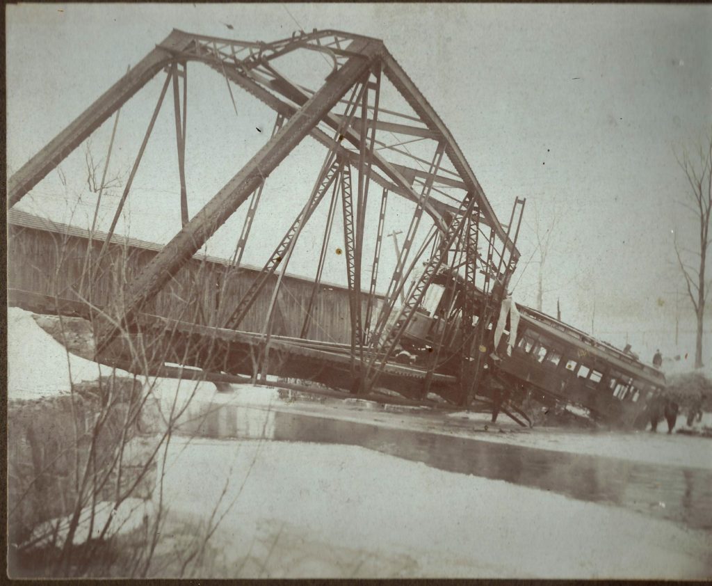 Accident in East Lee, 1903. Photo courtesy 'Berkshire Street Railway' by O. R. Cummings