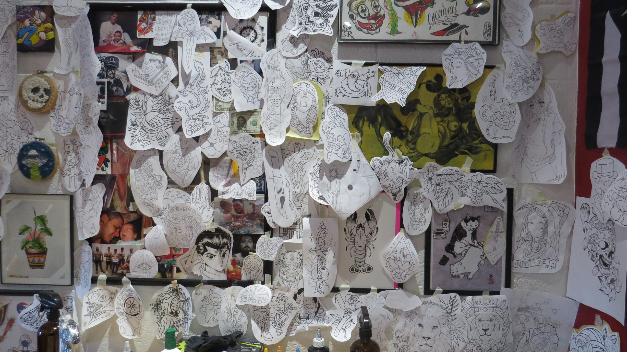 Stencils for tattoos in North Adams, Mass.