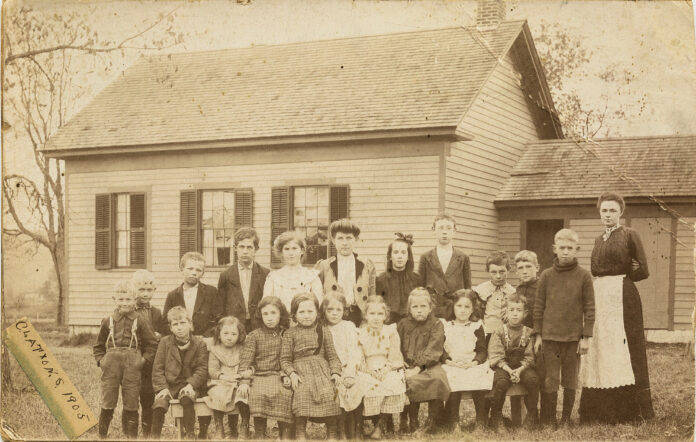 THEN: This recently discovered 1905 photograph features students attending the Clayton village (New Marlborough) school house. The teacher is probably Emma Rood. Photo courtesy of Gary Leveille.