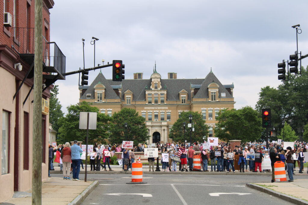Some of the thousands of protestors at the Pittsfield Commons. Photo by Shaw Israel Izikson.