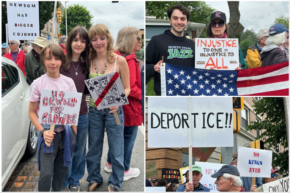 Some of the many protestors at the No Kings rally in Great Barrington. Photos by Marcie Setlow.