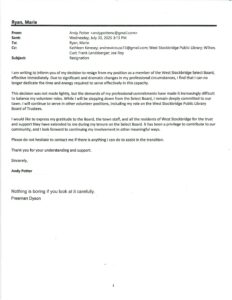 Potter Resignation letter.