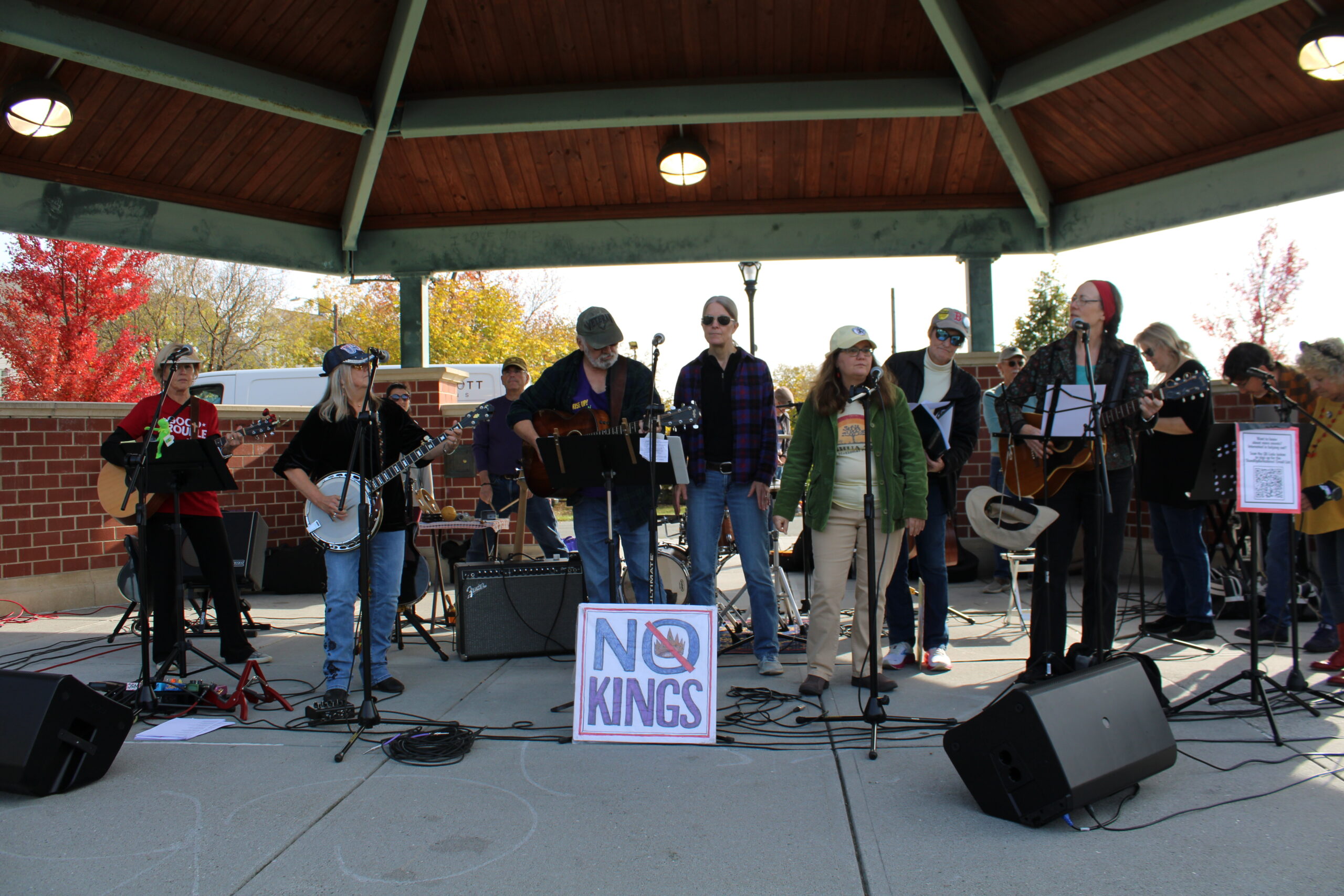 Participants at the No Kings Rally held at the Common in Pittsfield Saturday, October 18. Photo by Shaw Israel Izikson.