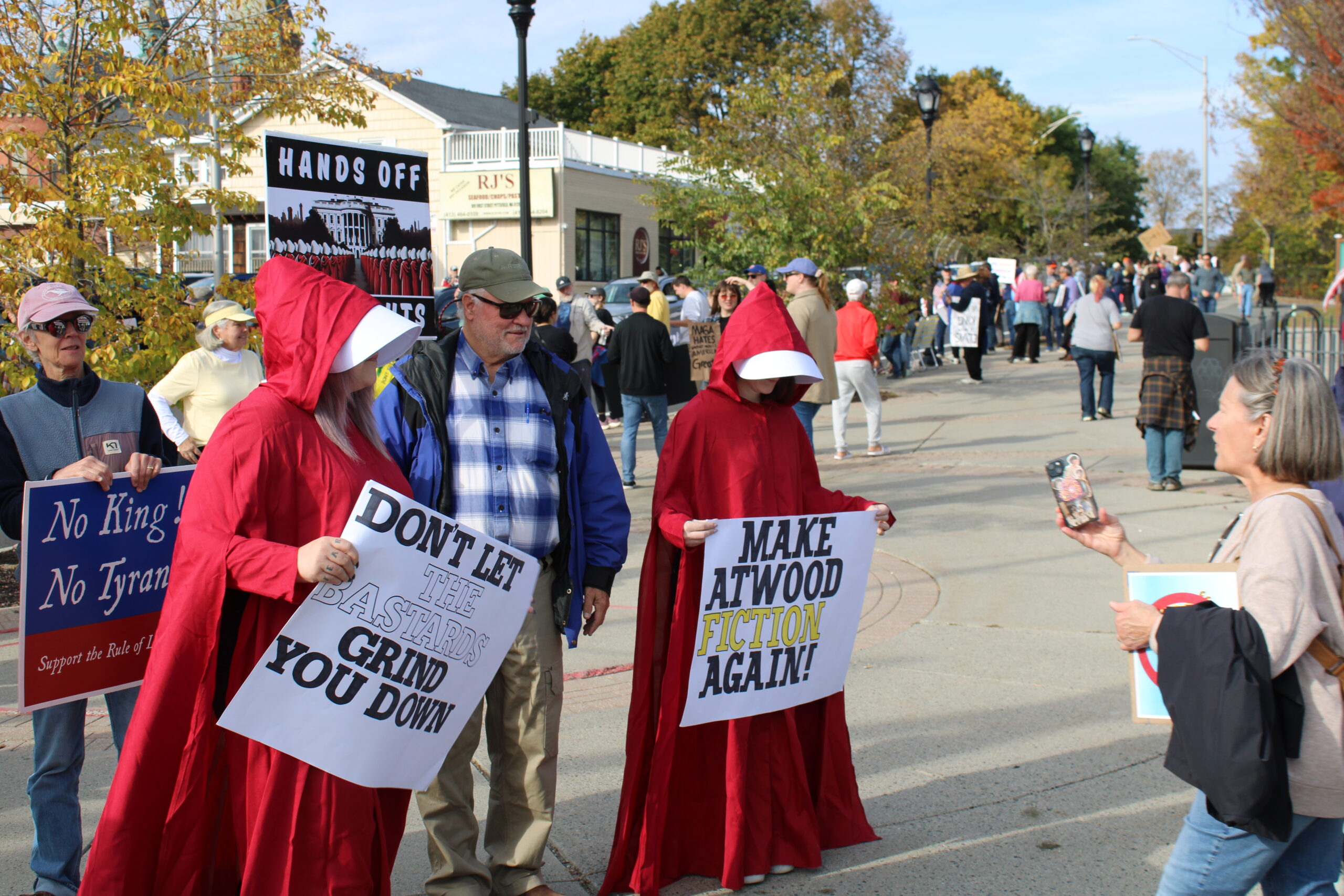 Some of the over 3,000 attendees of the No Kings Rally at The Common in Pittsfield on October 18. Photo by Shaw Israel Izikson.