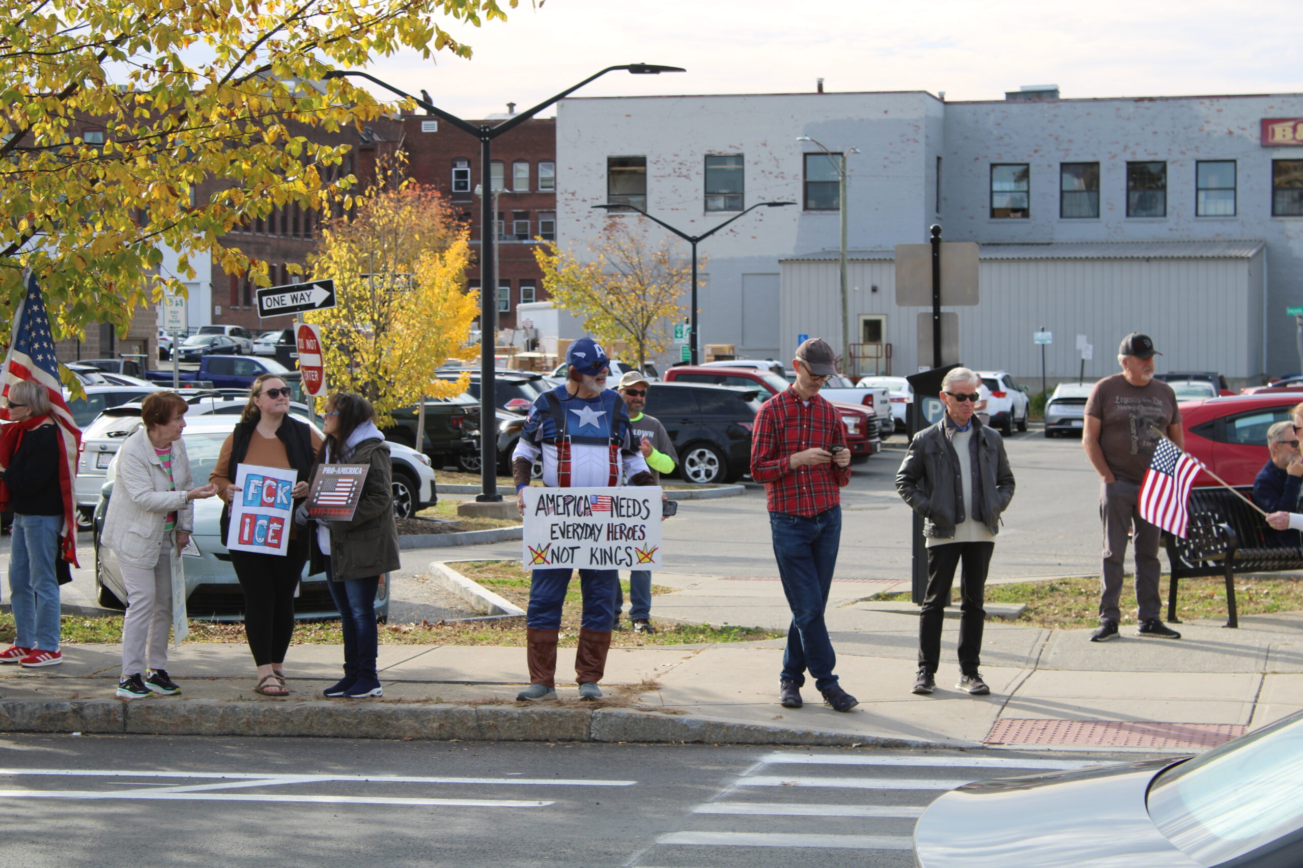 Participants at the No Kings Rally held at the Common in Pittsfield Saturday, October 18. Photo by Shaw Israel Izikson.