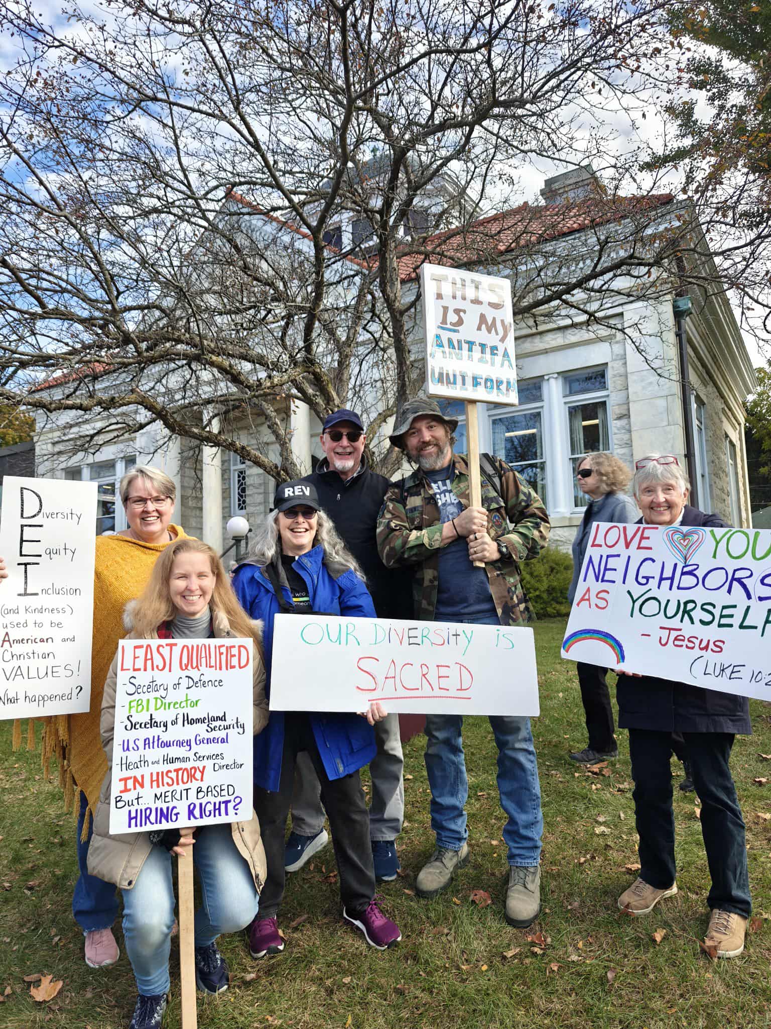 No Kings Rally in Lee, on October 18. Photo by Rev. Marisa Brown Ludwig.