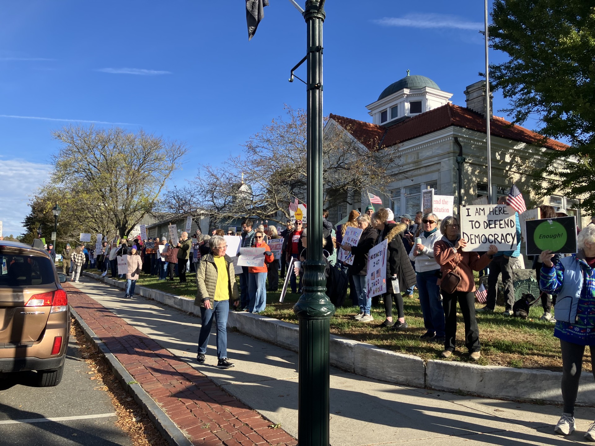 No Kings Rally in Lee, on October 18. Photo by Rev. Marisa Brown Ludwig.