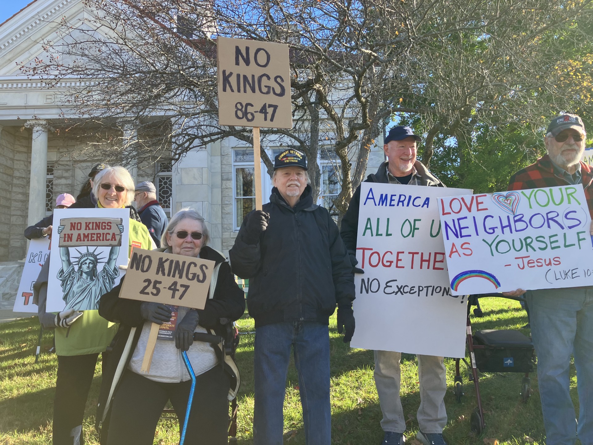 No Kings Rally in Lee, on October 18. Photo by Rev. Marisa Brown Ludwig.