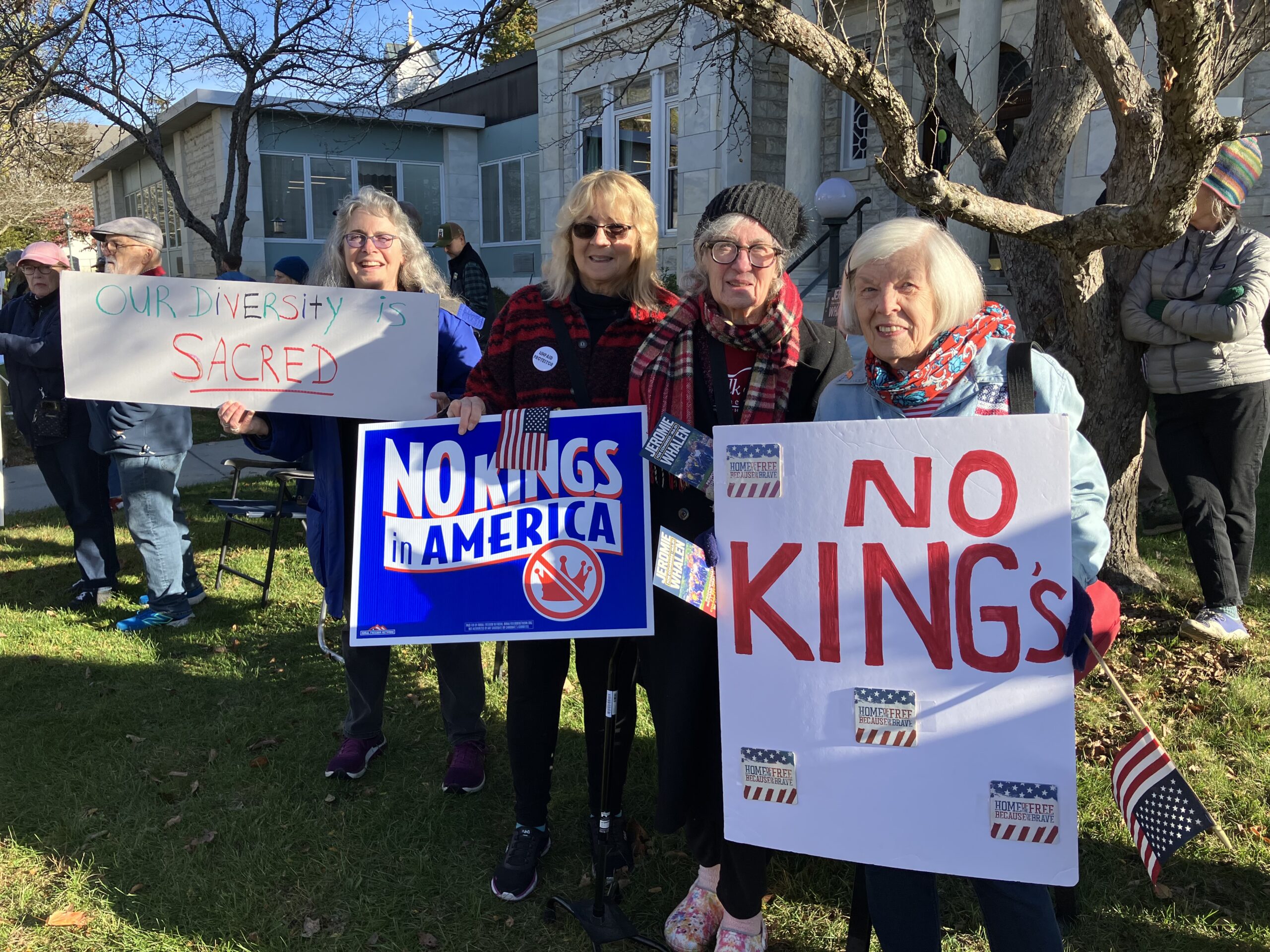 No Kings Rally in Lee, on October 18. Photo by Rev. Marisa Brown Ludwig.