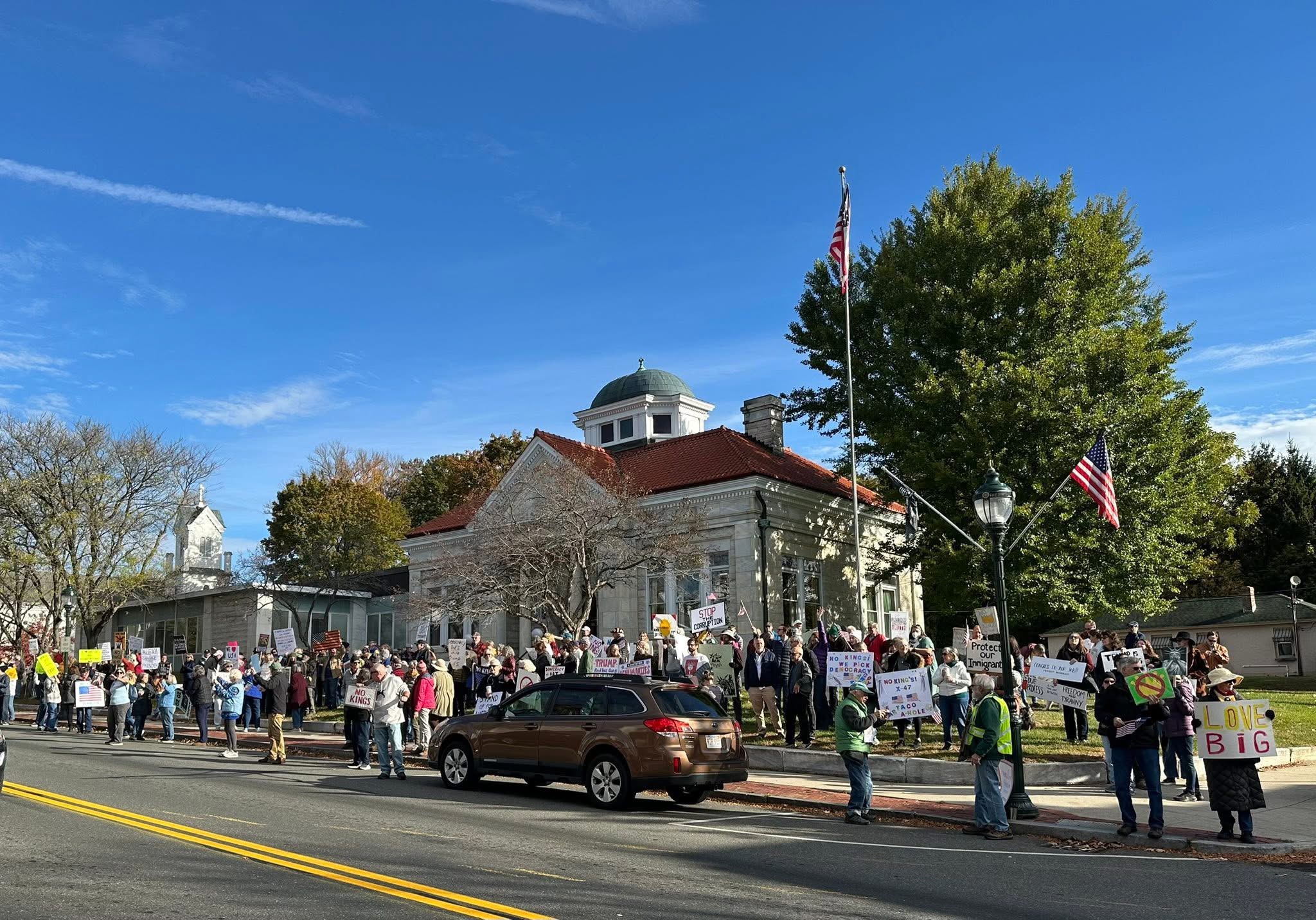 No Kings Rally in Lee, on October 18. Photo by Rev. Marisa Brown Ludwig.