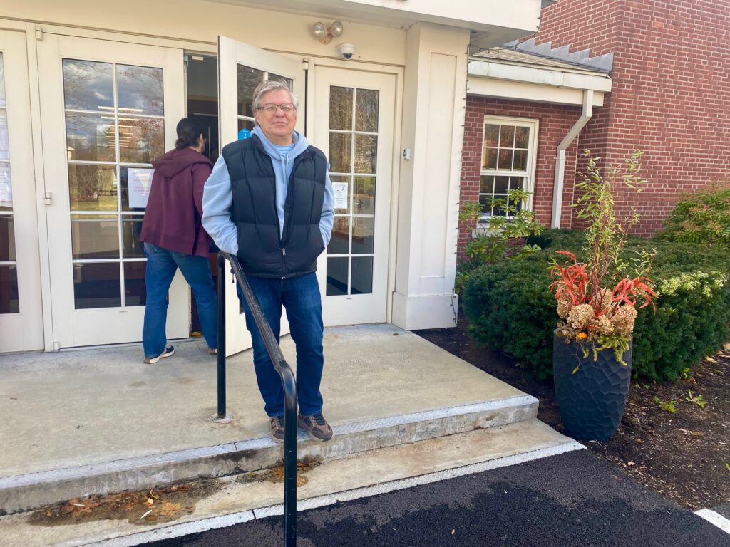West Stockbridge Select Board Chair Andrew Krouss commented on the passion of his community for local issues after he cast his vote on November 4. Photo by Leslee Bassman.