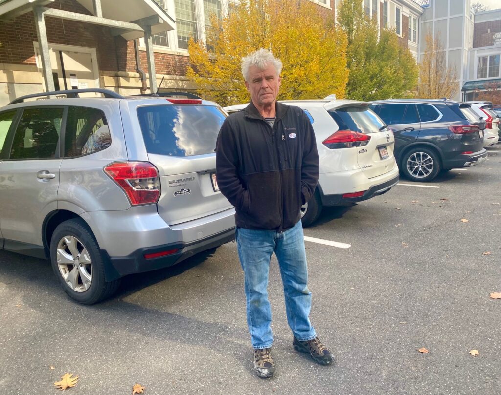 Stockbridge voter David Crane cast his ballot on November 4 because "schools are important" to the resident. Photo by Leslee Bassman.