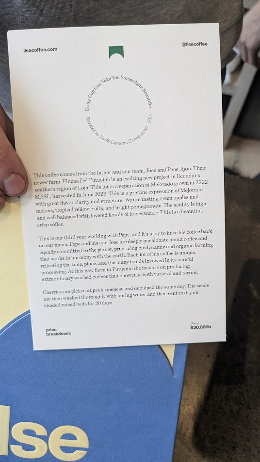 One of the biographies of the many coffee growers for ilse. Photo by Shaw Israel Izikson.