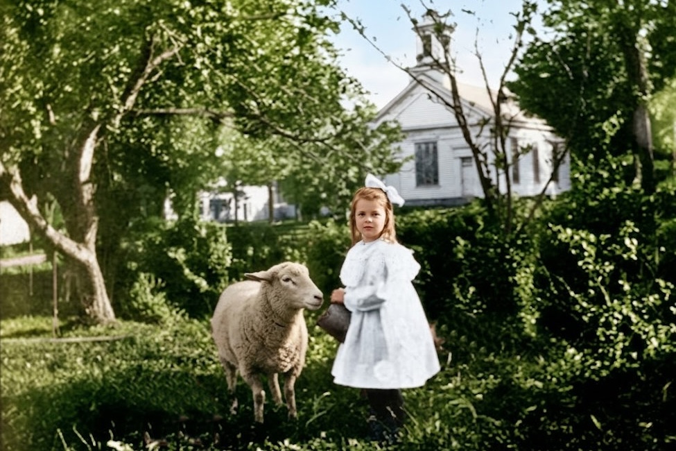 THEN & NOW: ‘Mary’ and her little lamb at the old Baptist Church in North Becket